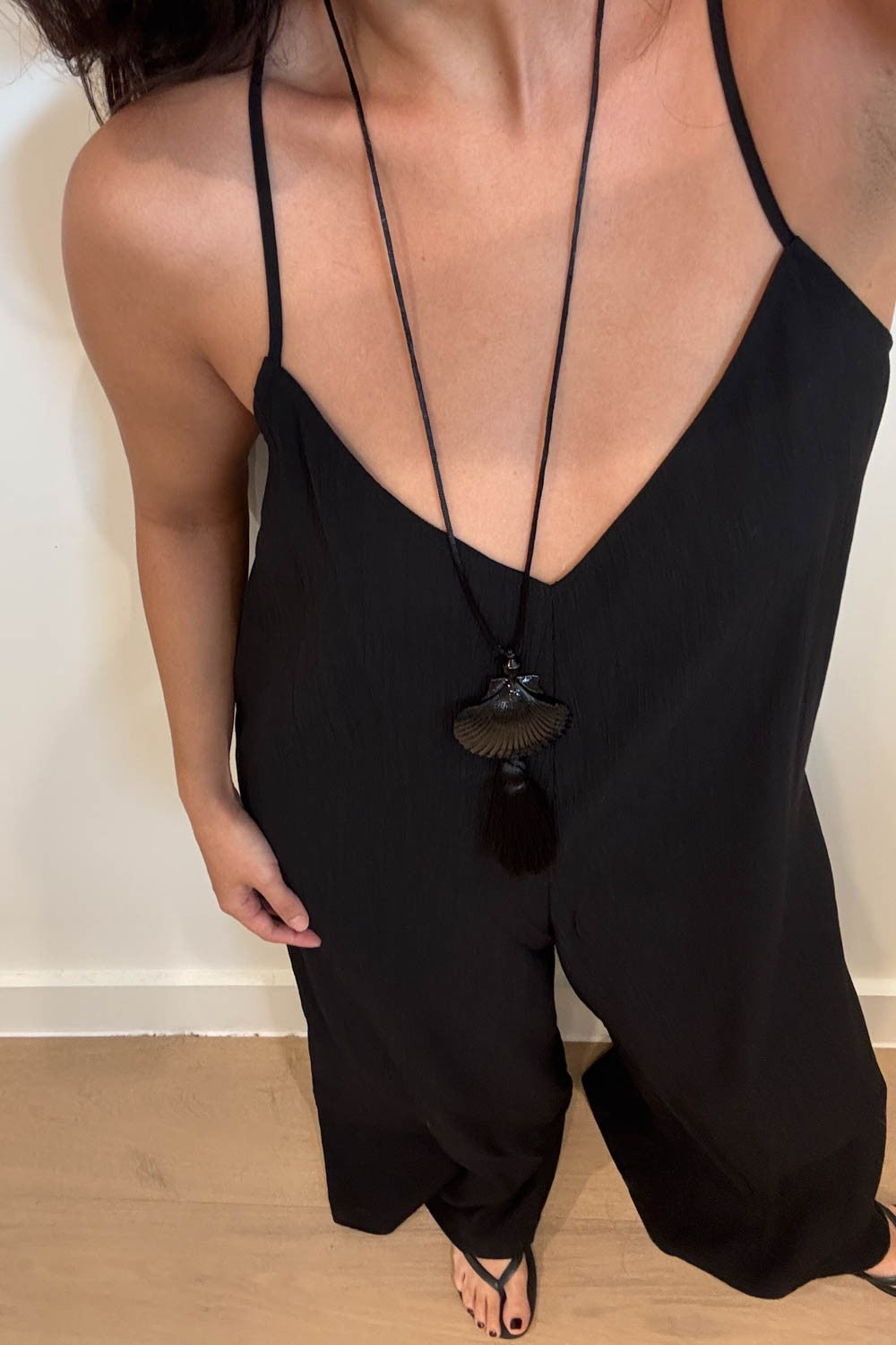 Textured Flowy Long Jumpsuit