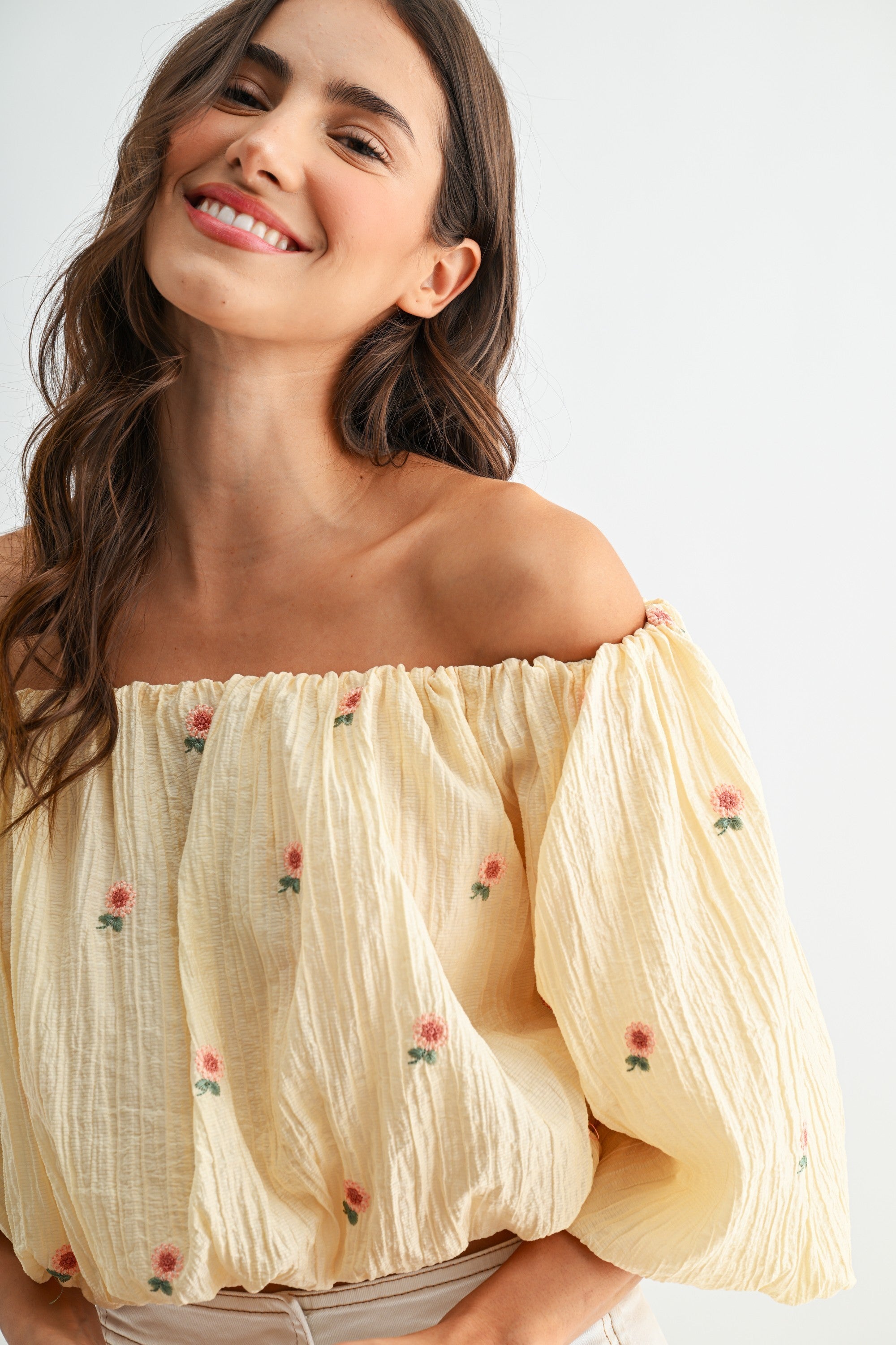 Sunflower Bloom Embroidered Blouse