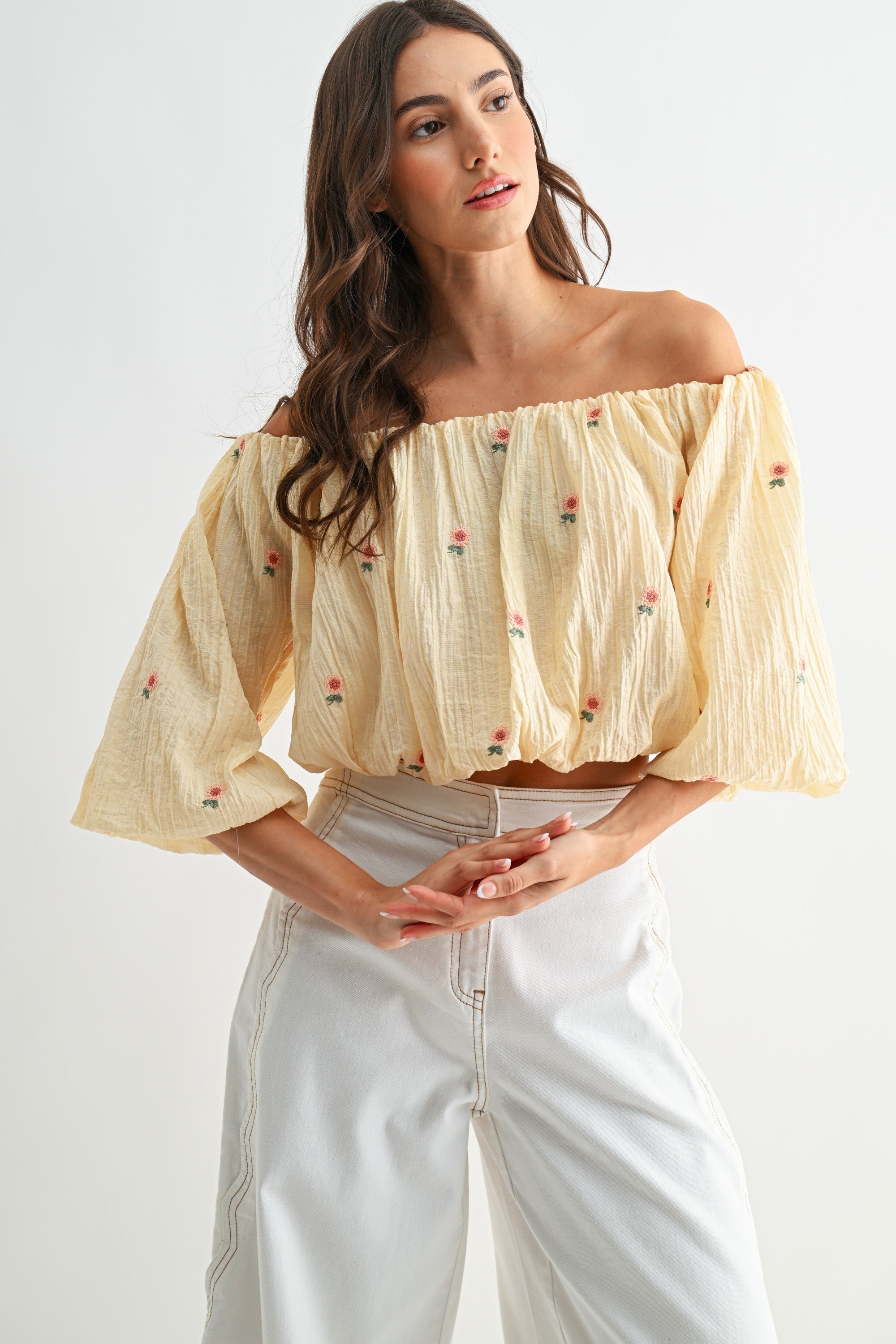 Sunflower Bloom Embroidered Blouse