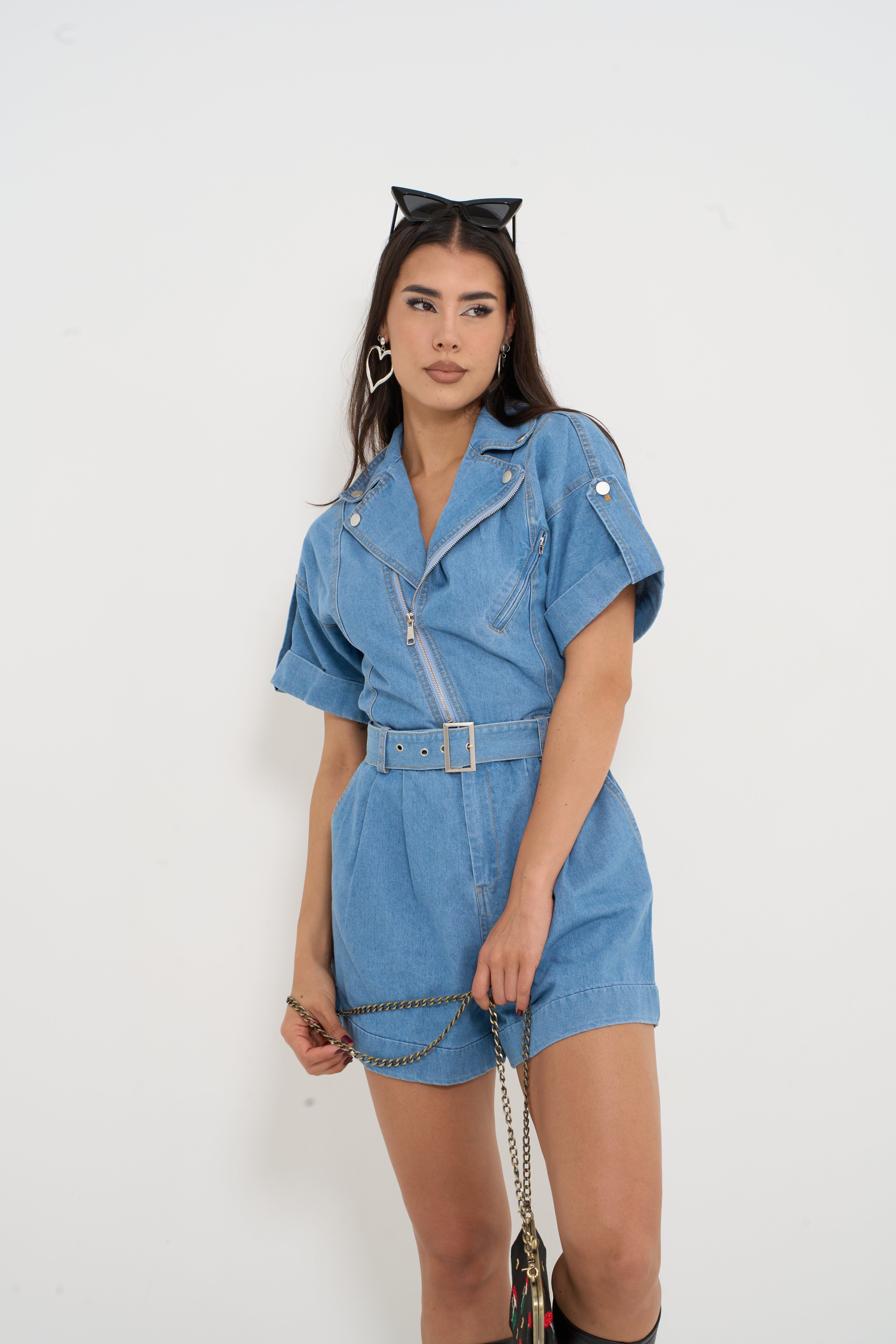 Denim Romper