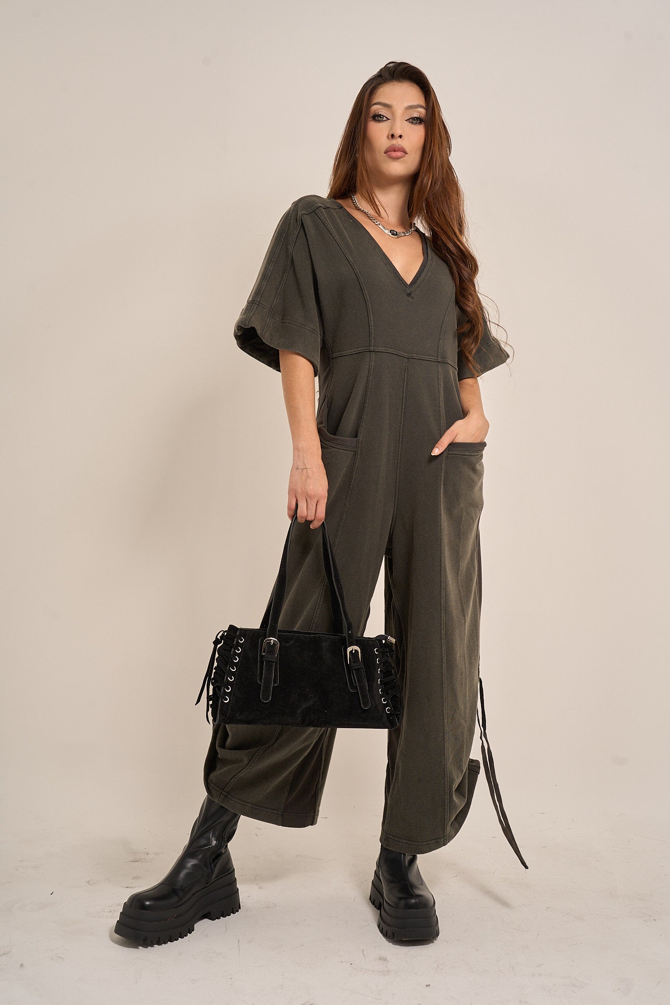 Washed Wide-Leg Jumpsuit