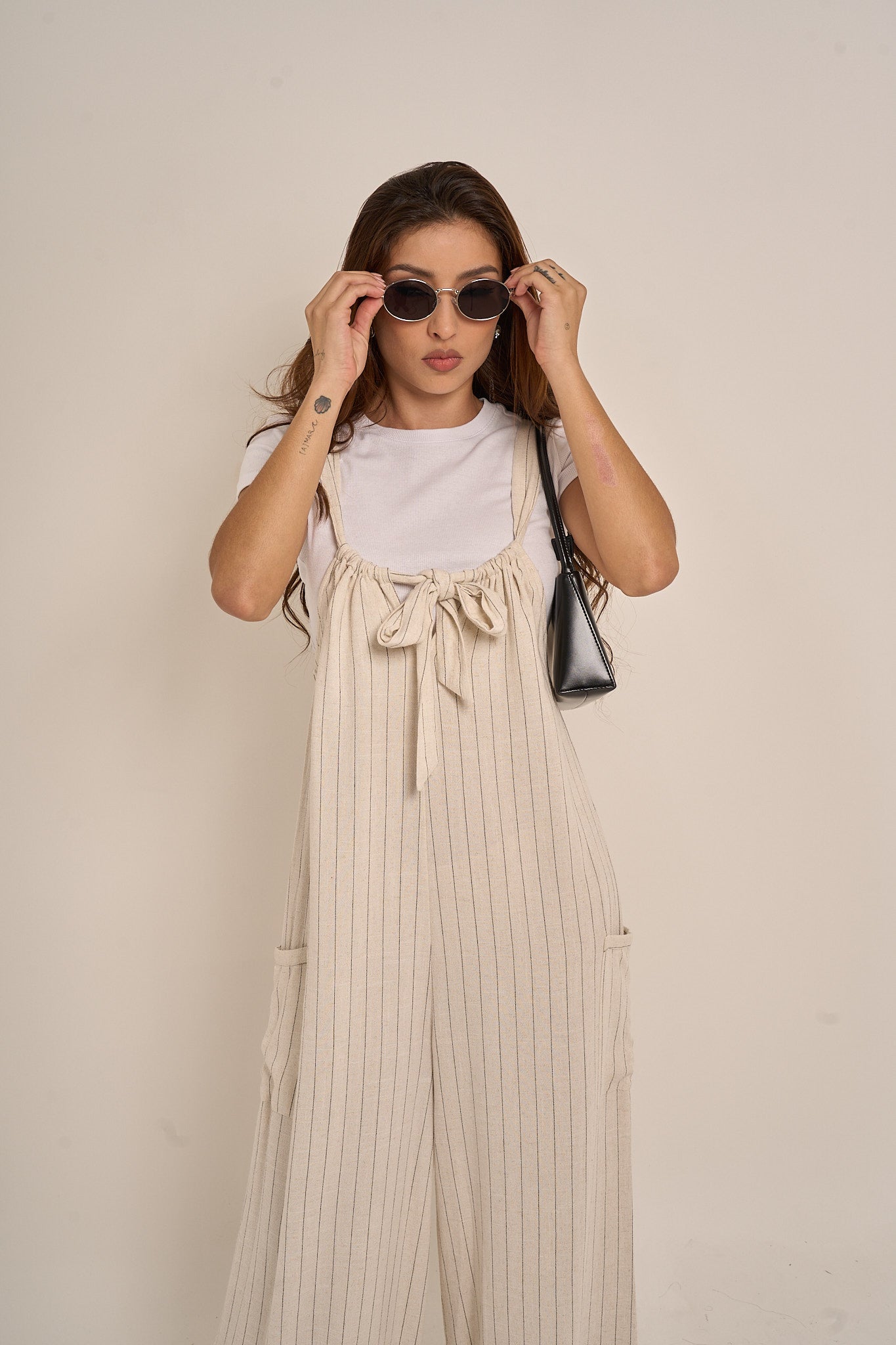 Striped Linen Jumpsuit