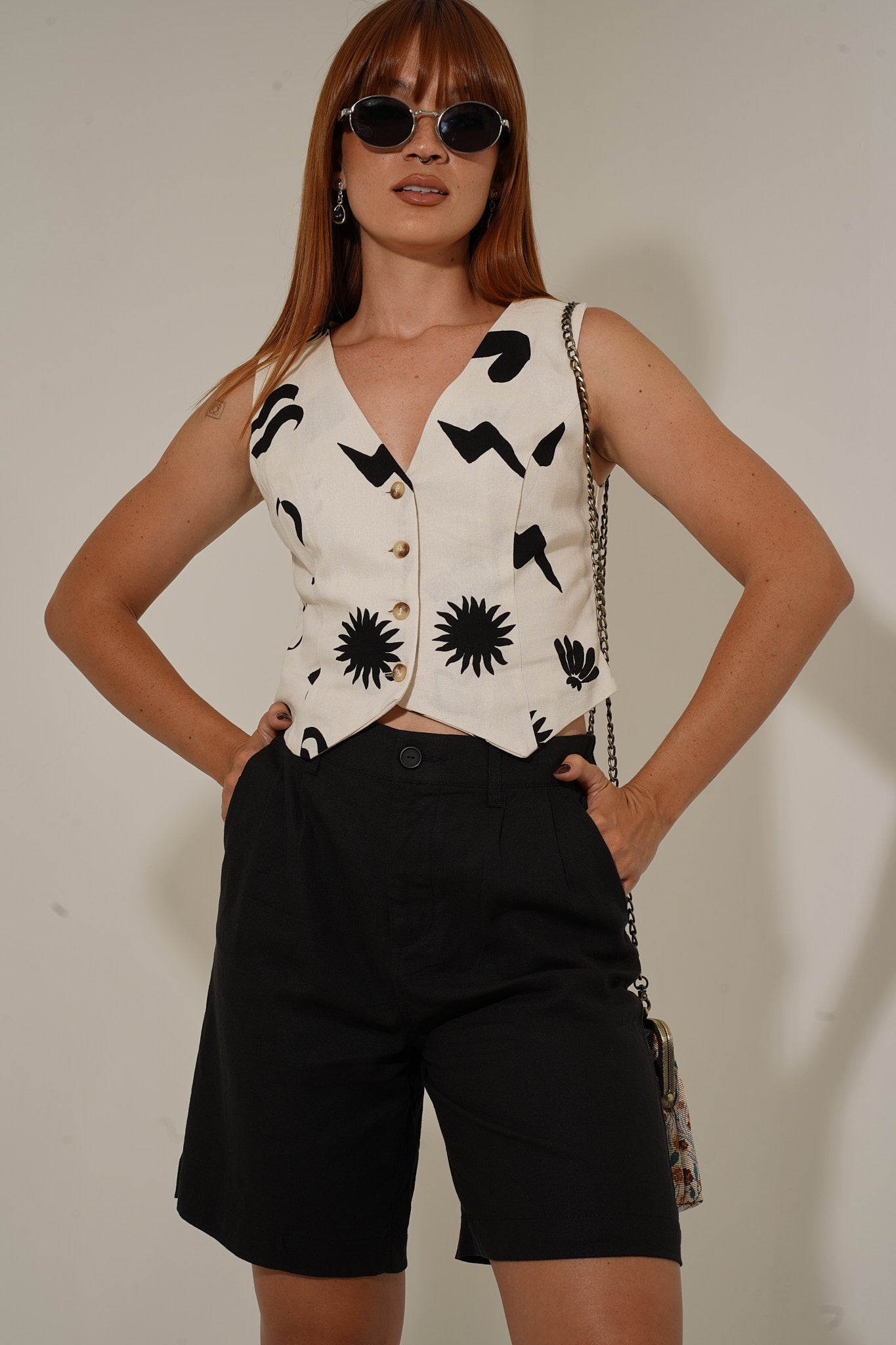 Monochrome Vest Crop Top