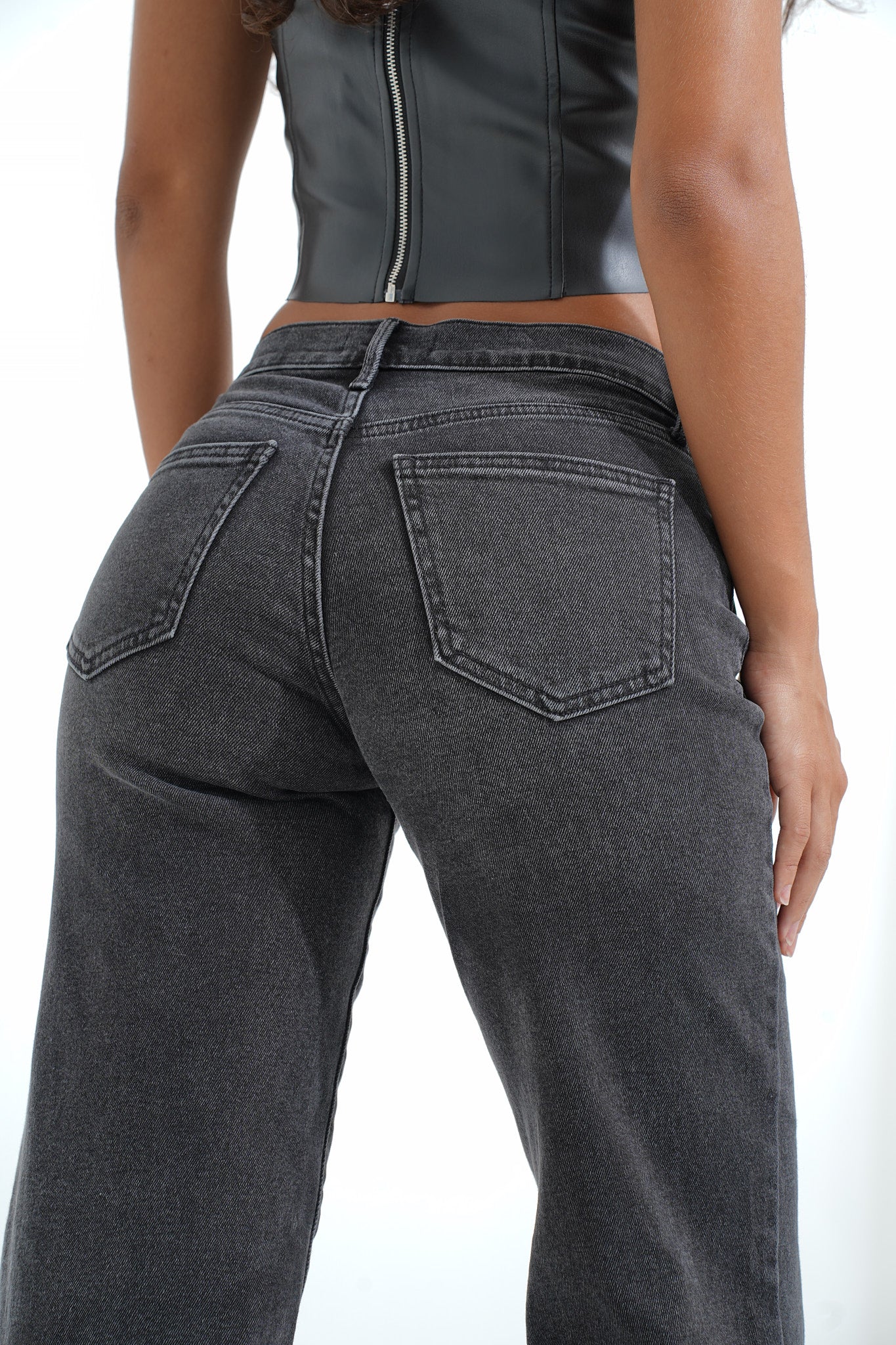 Cuffed Wide Leg Jeans