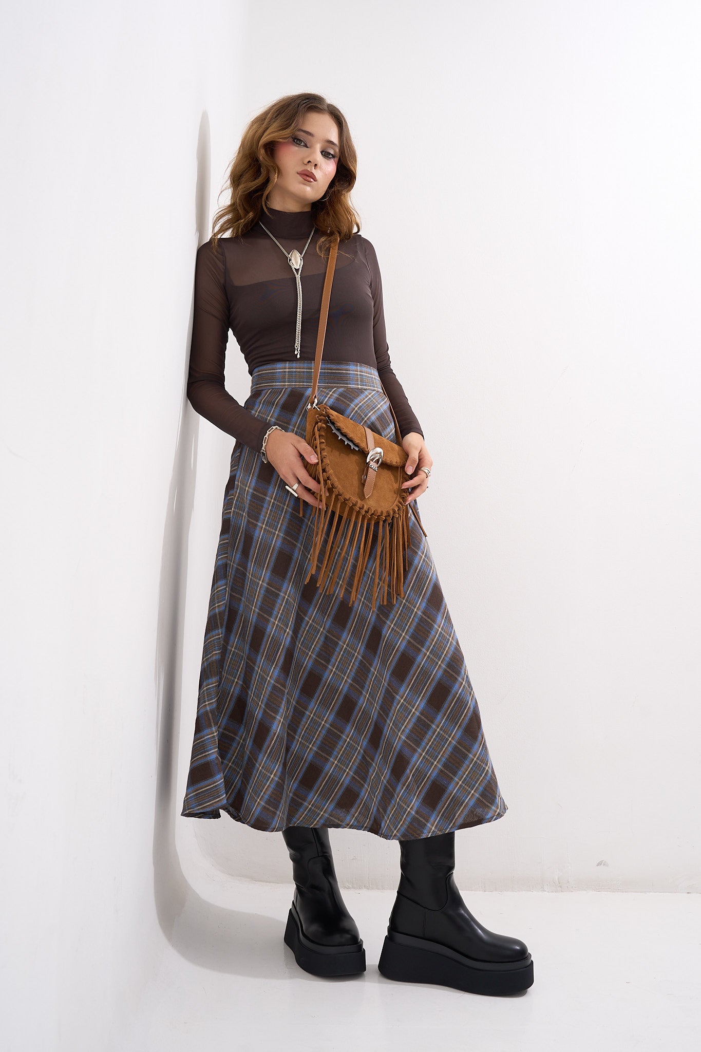 Heritage Plaid Midi Skirt