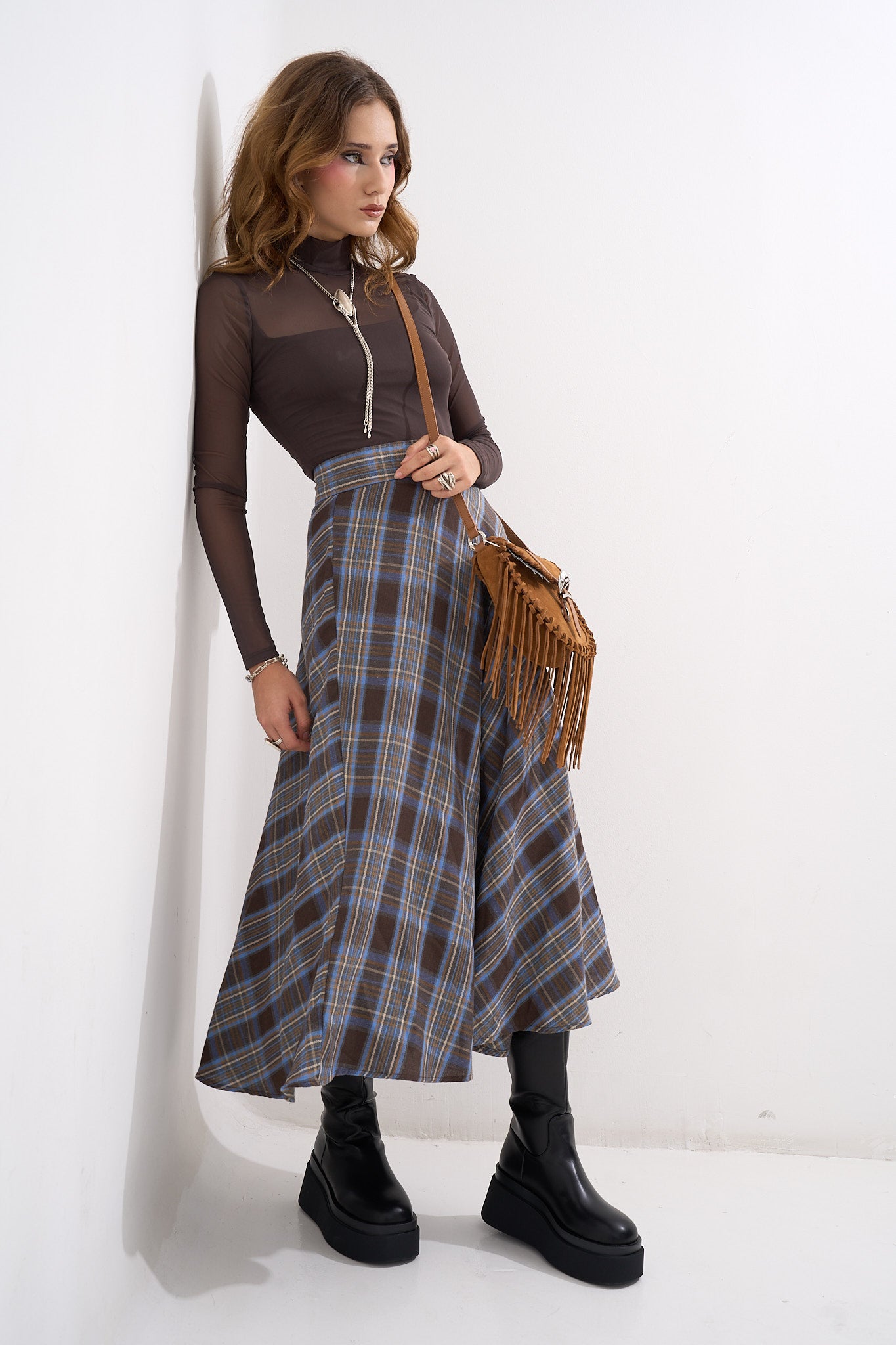 Heritage Plaid Midi Skirt
