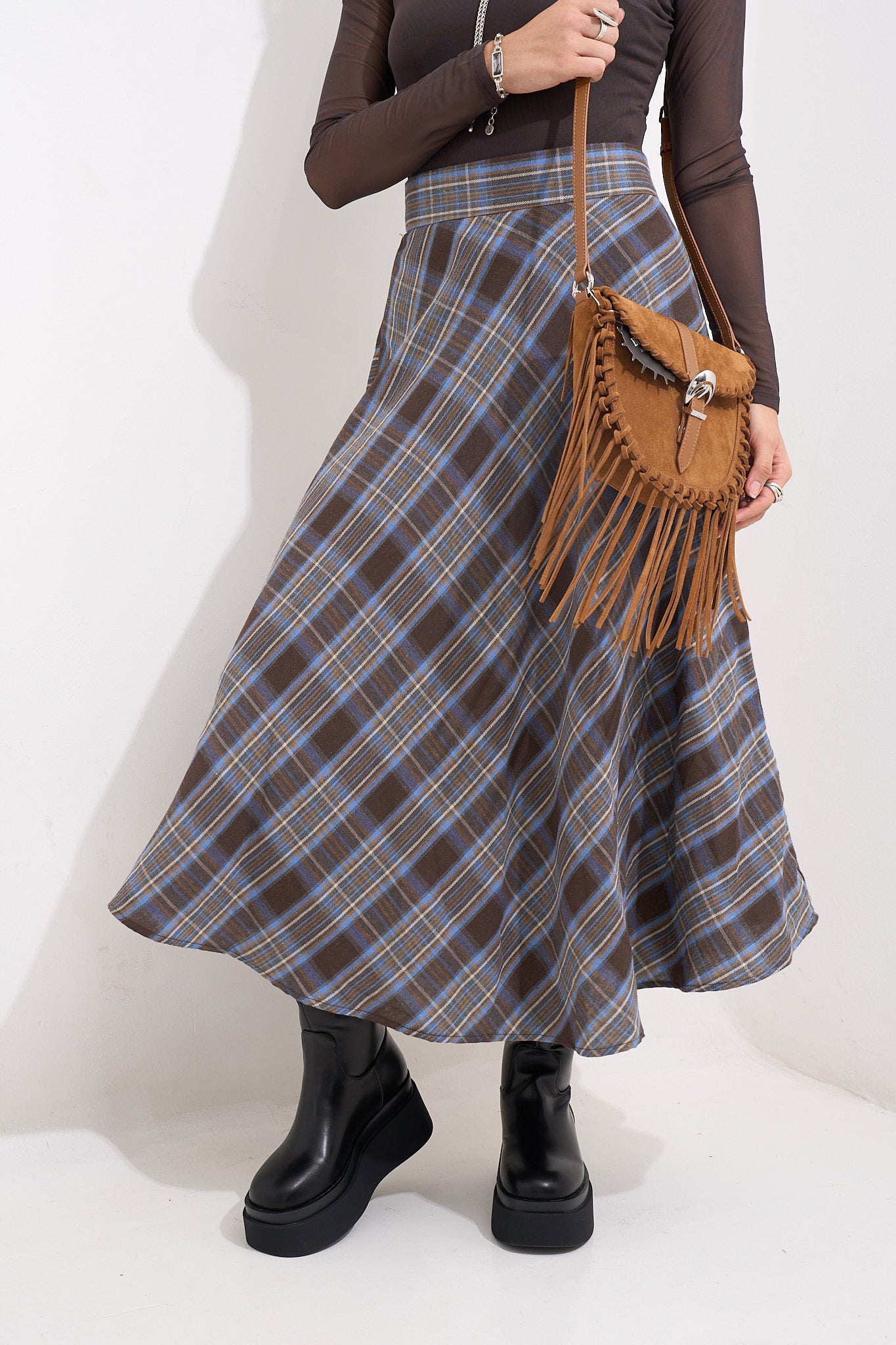 Heritage Plaid Midi Skirt