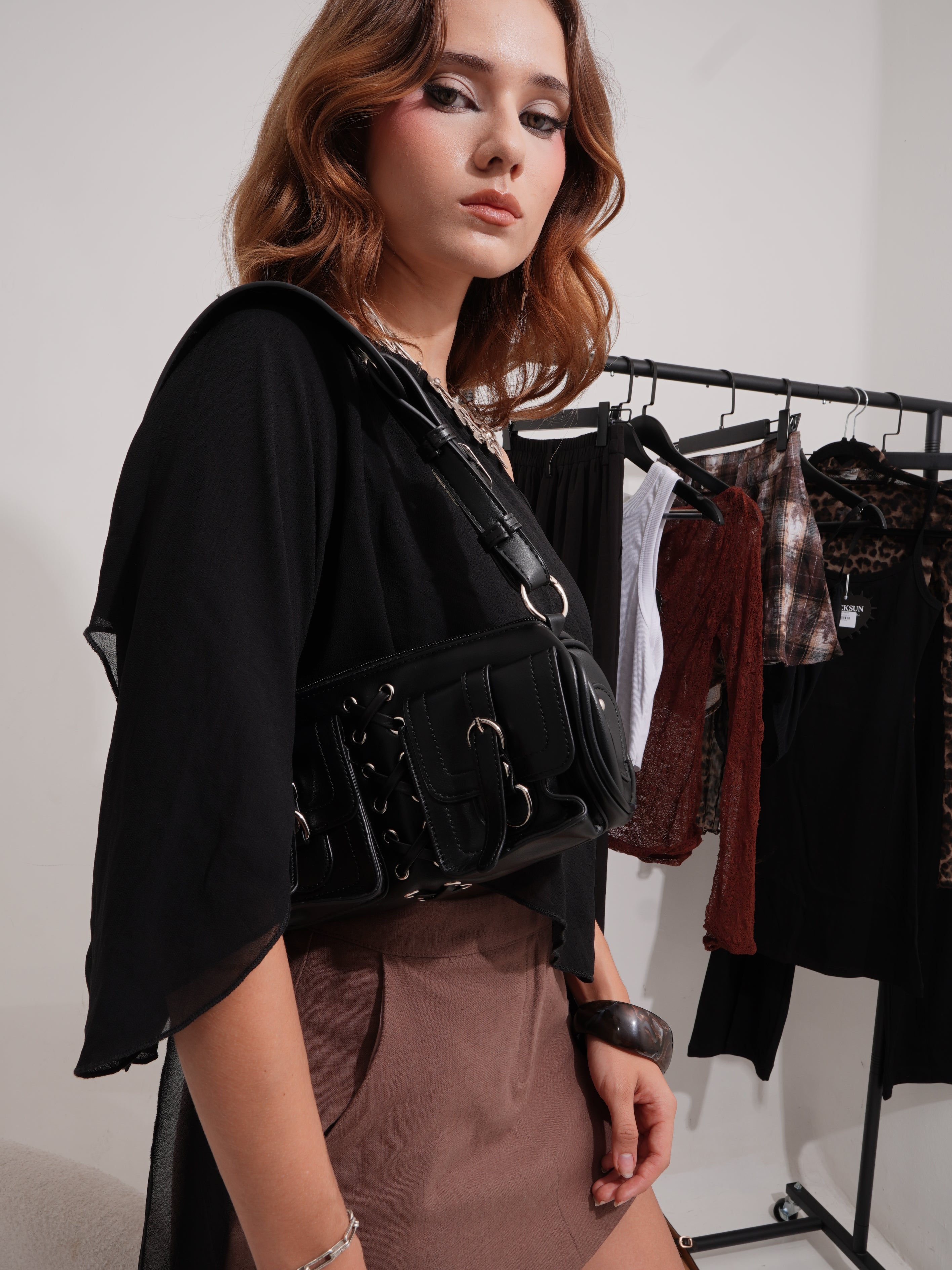 Airy Drape One-Shoulder Blouse