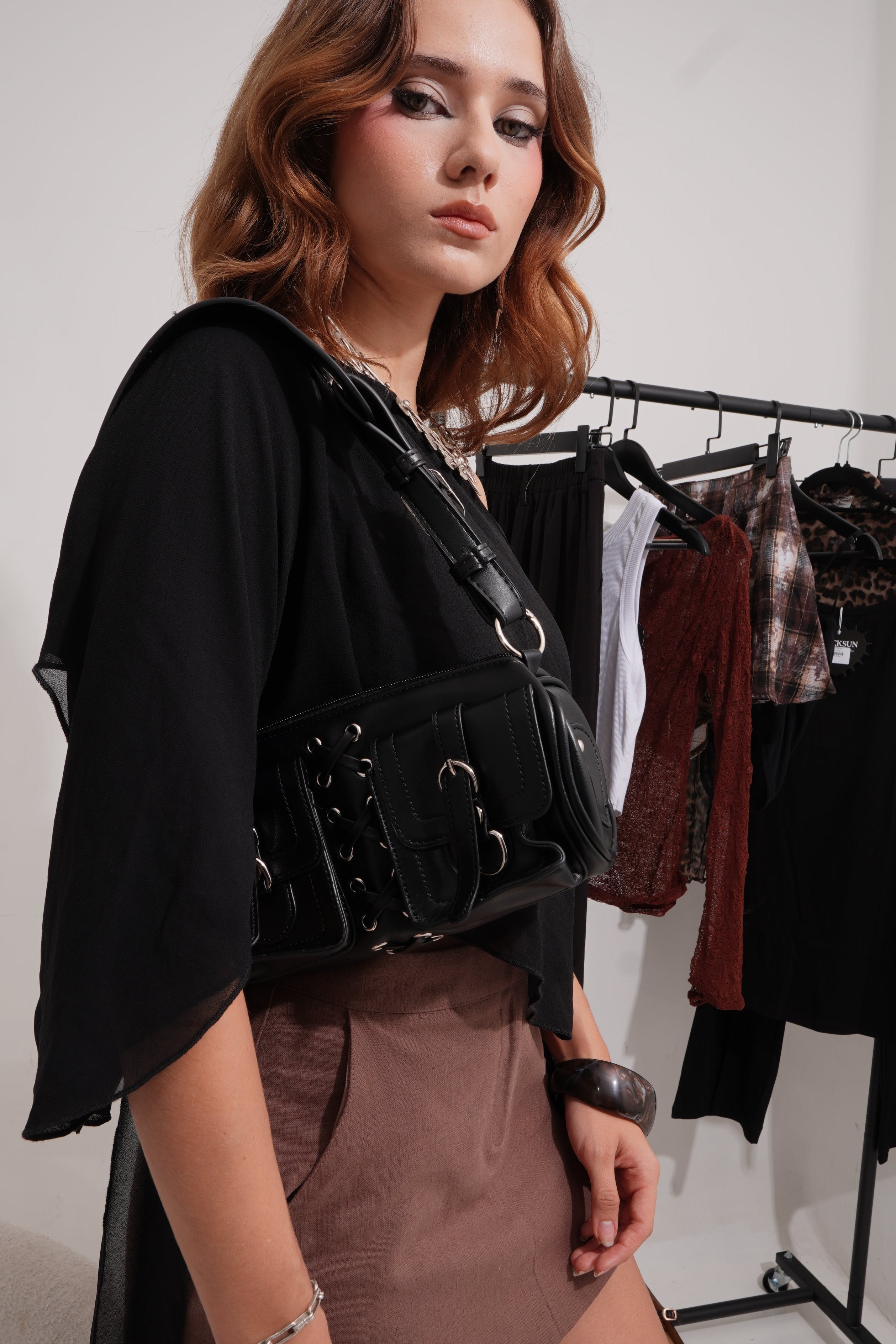 Airy Drape One-Shoulder Blouse