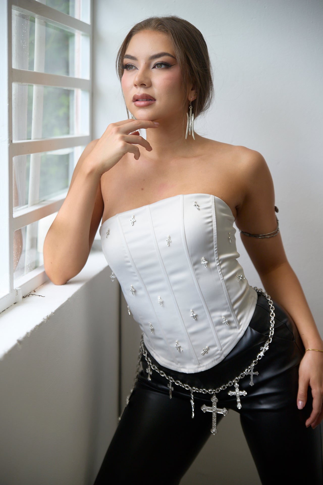 Crucifix Corset Crop Top