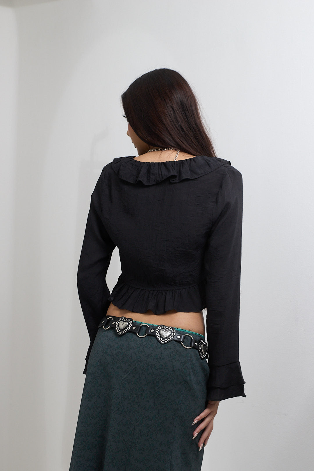 Ruffle Sleeves Crop Top