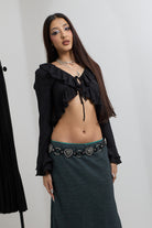 Ruffle Sleeves Crop Top