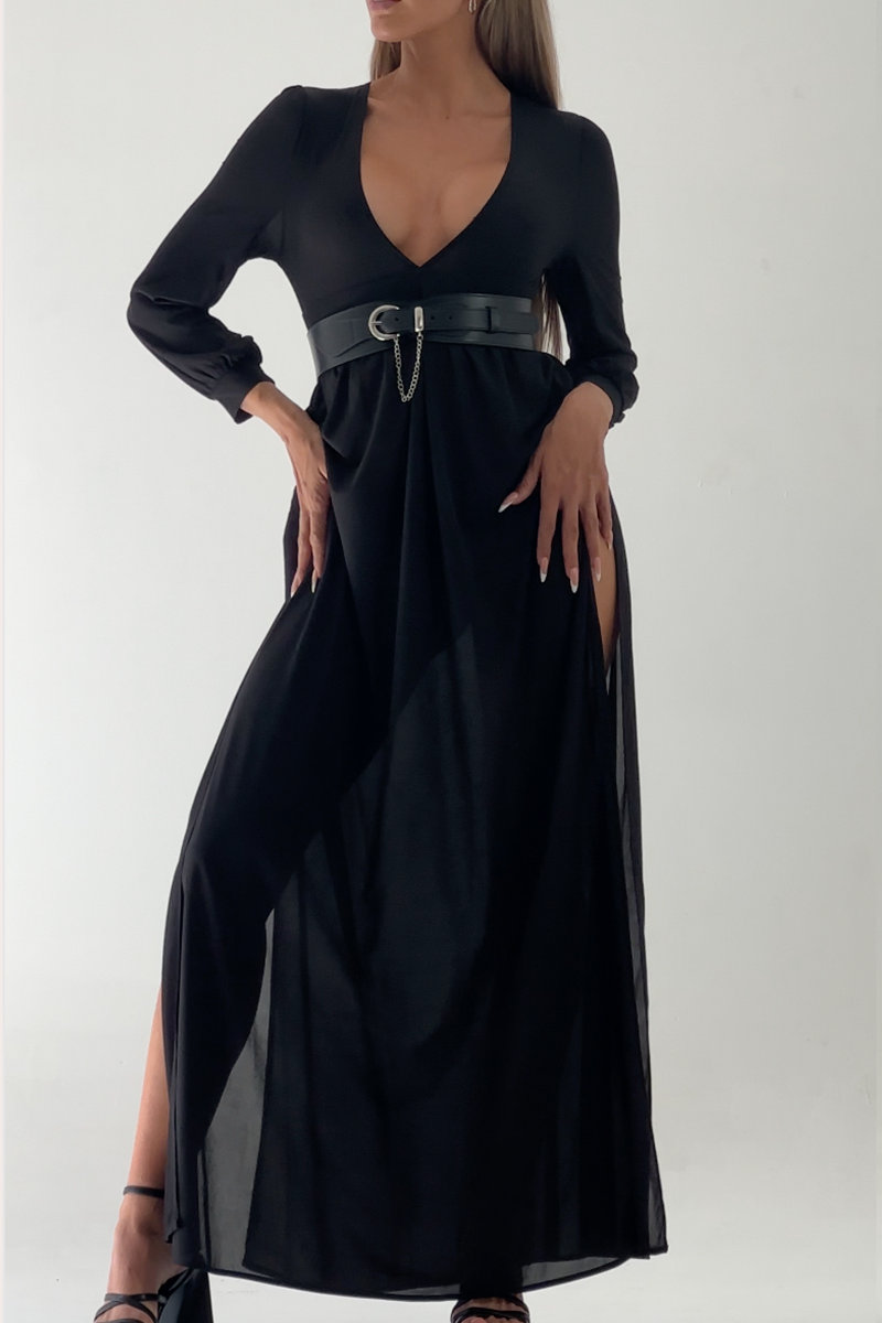 Black Sun Exclusive-Mesh Maxi Dress