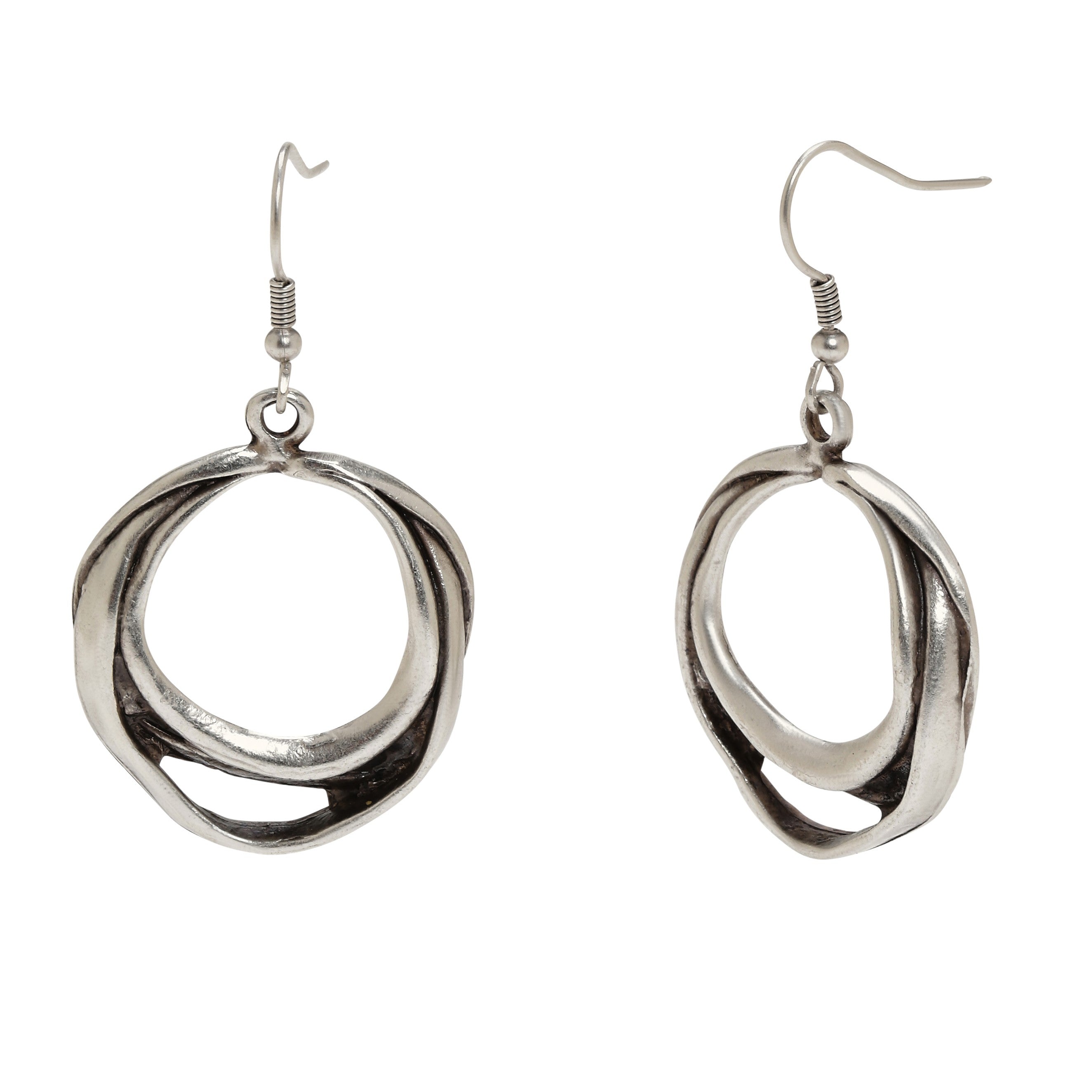 Industrial Silver Plated Earrings