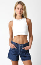 White Halter Crop Top