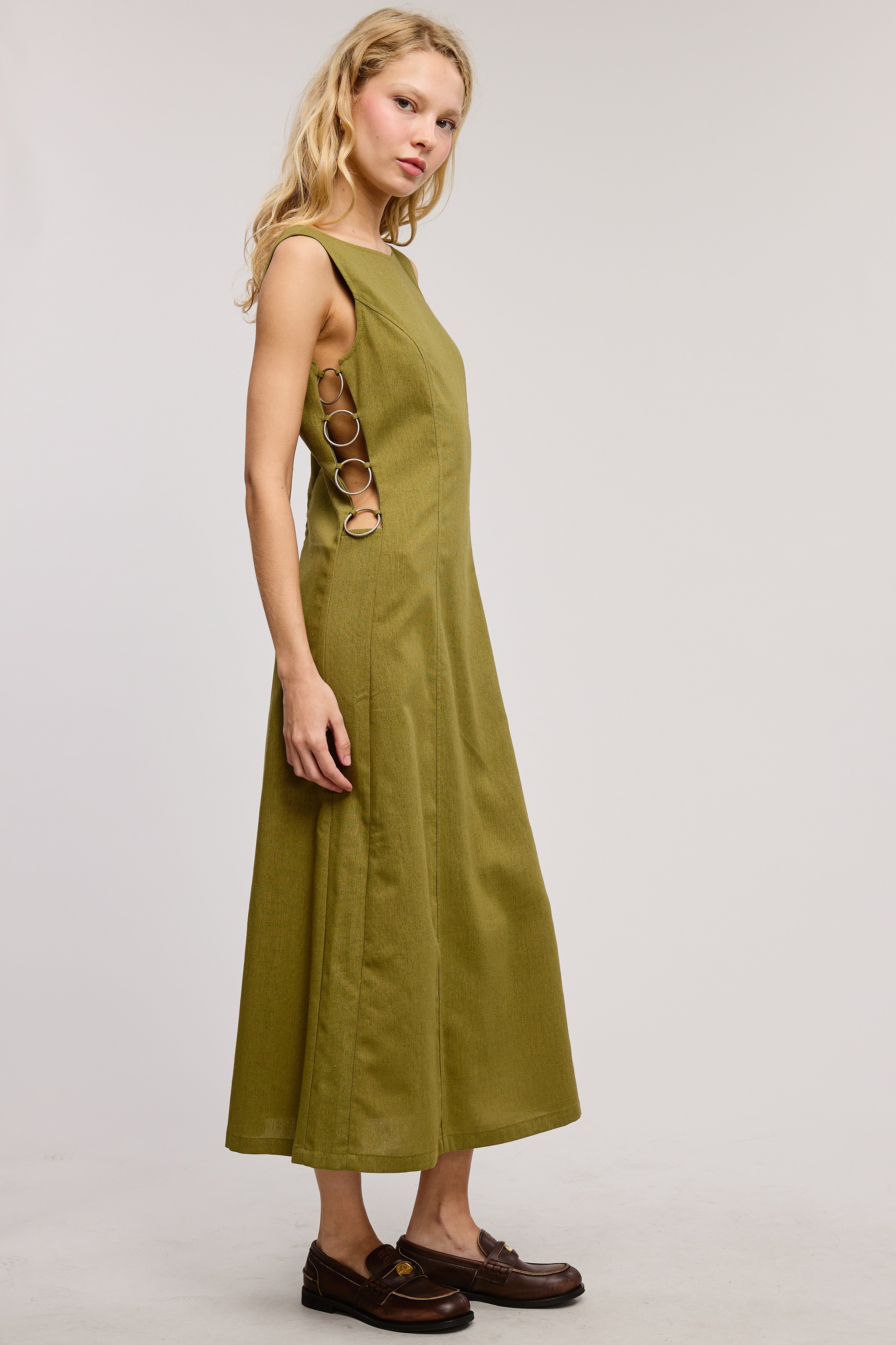 Long Metal Ring Maxi Dress