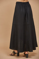 Linen Faux Wrap Maxi Skirt