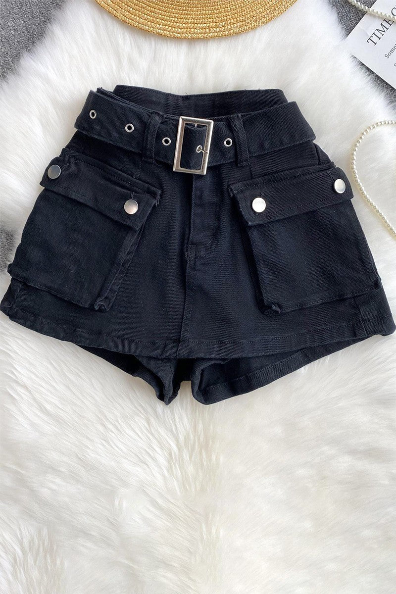 Utility Pocket Belted Shorts
