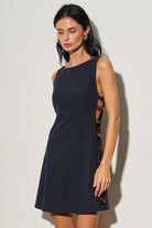 Linen Beaded Detail Mini Dress