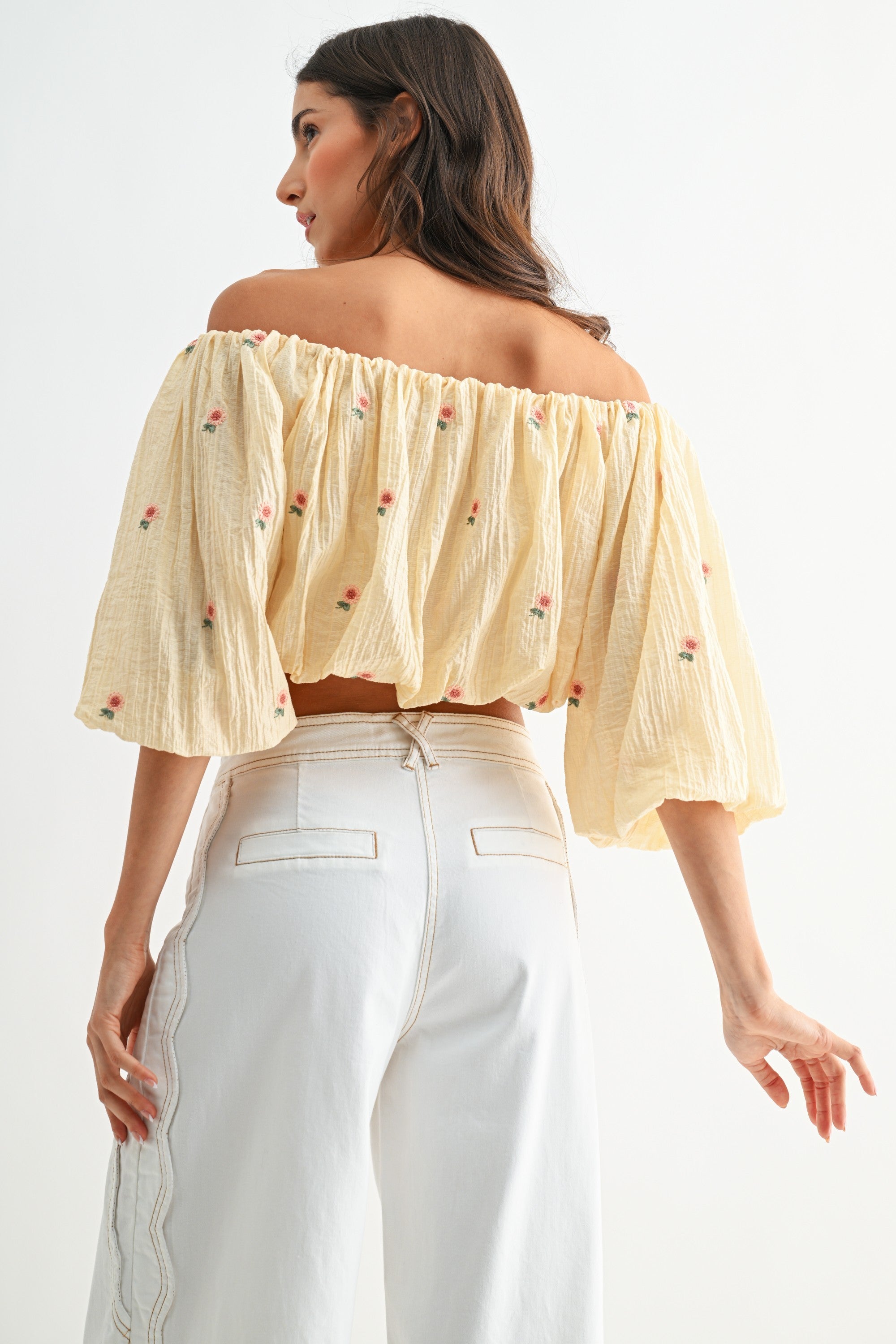 Sunflower Bloom Embroidered Blouse
