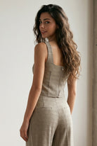 Checked Corset Style Top