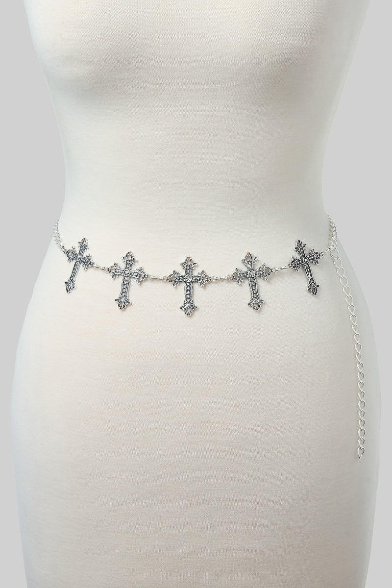 Gothic Cross Chain Belt – Black Sun Storecr
