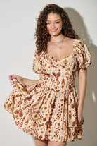 Bubble Sleeve Sweetheart Dress
