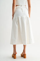 Tailored White Corset Midi Skirt
