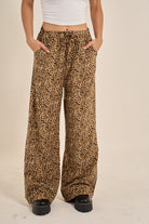 Animal Print Elastic Waist Pants
