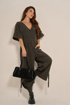 Washed Wide-Leg Jumpsuit
