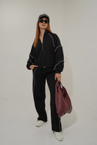 French Terry Zip-Up Sweater