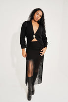 Gold Button Knit Cardigan