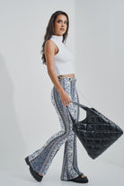 Print Bell Bottom Pants