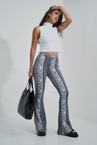 Print Bell Bottom Pants