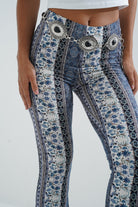 Print Bell Bottom Pants
