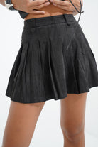 Belt Loop Faux Suede Skirt