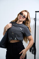 Dog Embroidered Shoulder Top