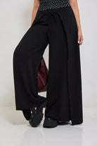 Matte Crepe Overlap Pants