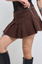 Dusty Pleated Denim Skort
