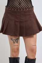 Dusty Pleated Denim Skort