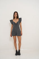 Black Denim Romper