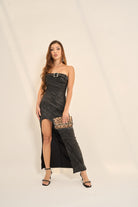 Suede Belted Maxi Dress