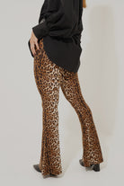 Cotton Flared Leopard Pants