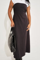 Stripe Open Shoulder Dress