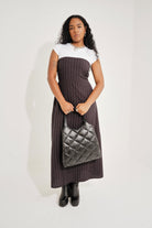 Stripe Open Shoulder Dress