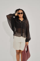 Textured Button-Dow T-Shirt