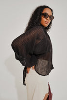 Textured Button-Dow T-Shirt