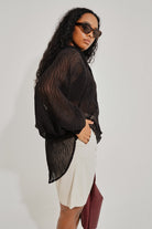 Textured Button-Dow T-Shirt