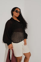 Textured Button-Dow T-Shirt