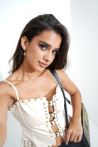 Leather Effect Studded Top